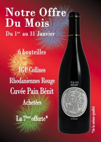 Visuel actualité NOTRE OFFRE DU MOIS dans nos caveaux du 1er au 31 janvier 2026 Cave Saint Désirat