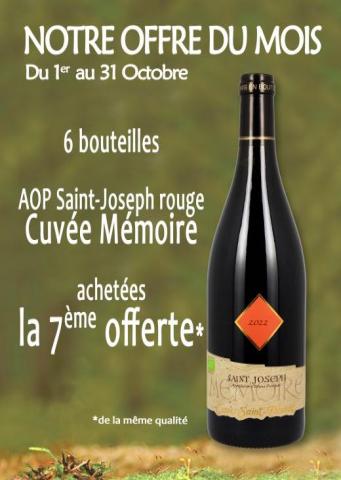 Visuel actualité NOTRE OFFRE DU MOIS dans nos caveaux du 1er au 31 octobre 2026 Cave Saint Désirat