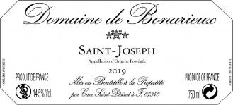 Visuel étiquette SAINT JOSEPH ROUGE DOMAINE DE BONARIEUX Cave Saint Désirat